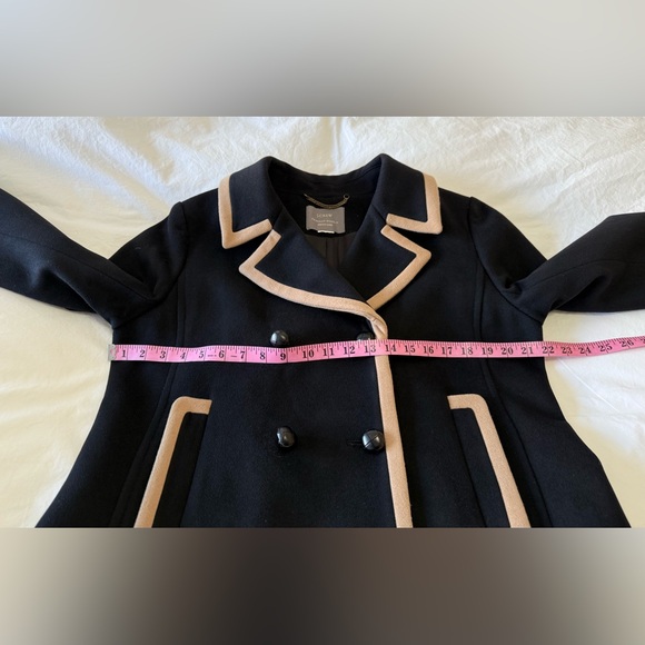J. Crew | Women’s Large (12 to 14) | Black Tan Wool Peacoat Nello Gori Jacket - Picture 4 of 9